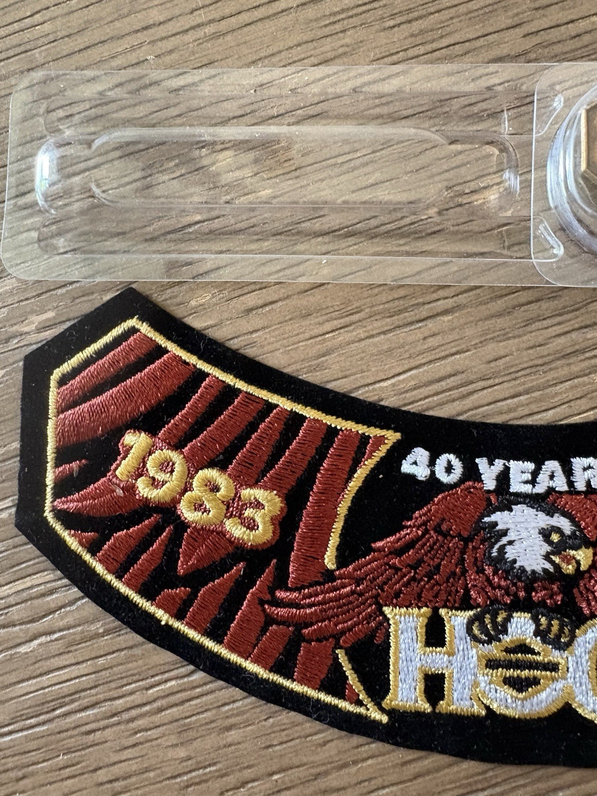 Harley Davidson HOG 2023 Rocker Pin & Patch Set 40 Years