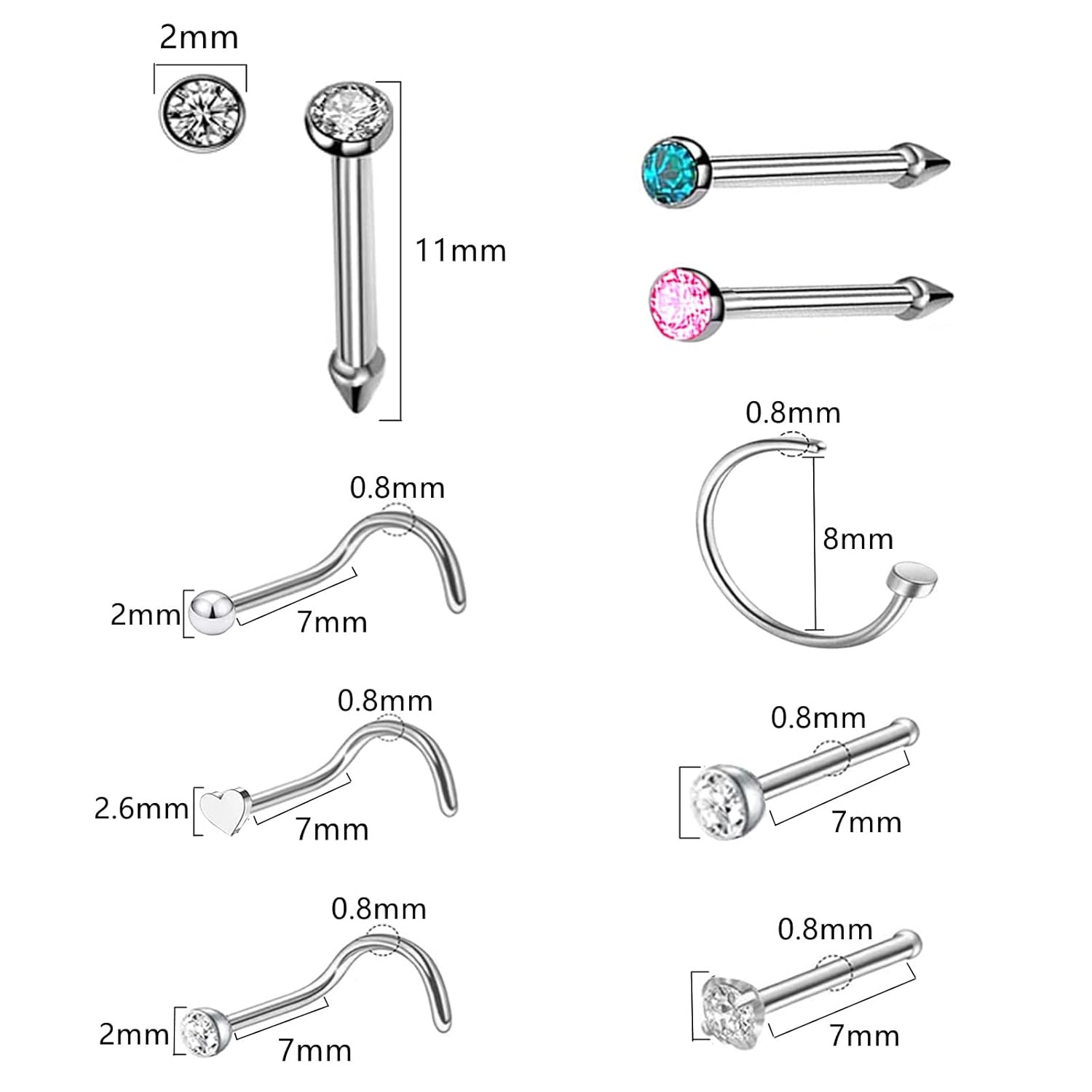 Nose Piercing Kit - 3 Pack Self Gun, Disposable Safety Nose...
