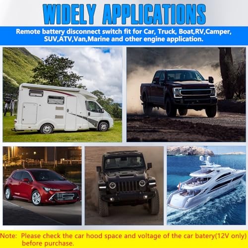 500A Remote Battery Disconnect Switch,DC 12V Car Battery Kill Switch, Anti