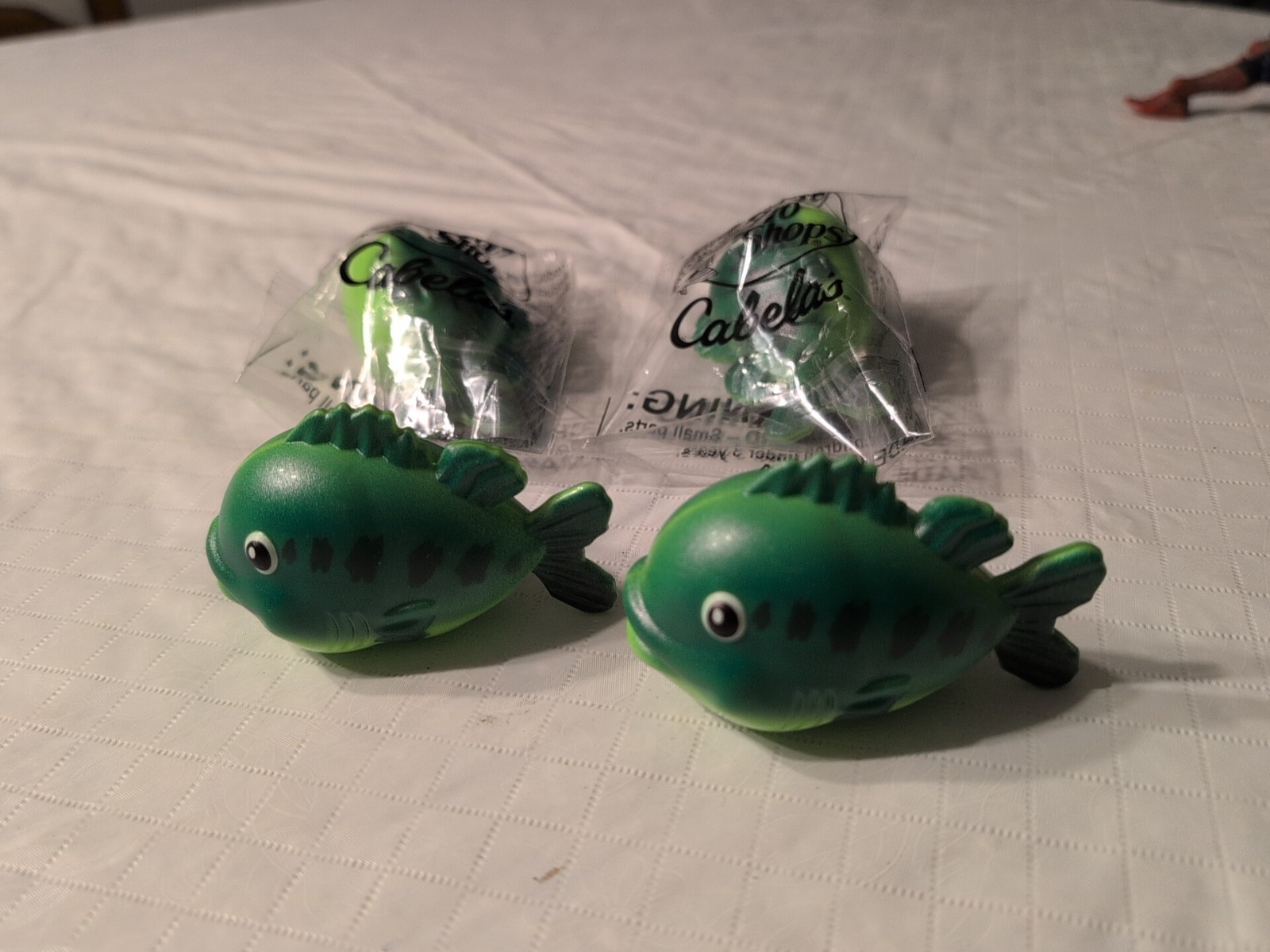 Set Of 4 Bass Pro Shop/ Cabela's Fish, Easter Egg With Tattoo Inside, 3"
