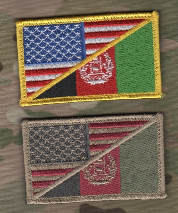 WAR on TERROR ARMED FORCES SANDBOX DEPLOYMENT vêlkrö 2-FLAG SET: USA/AFGHANISTAN