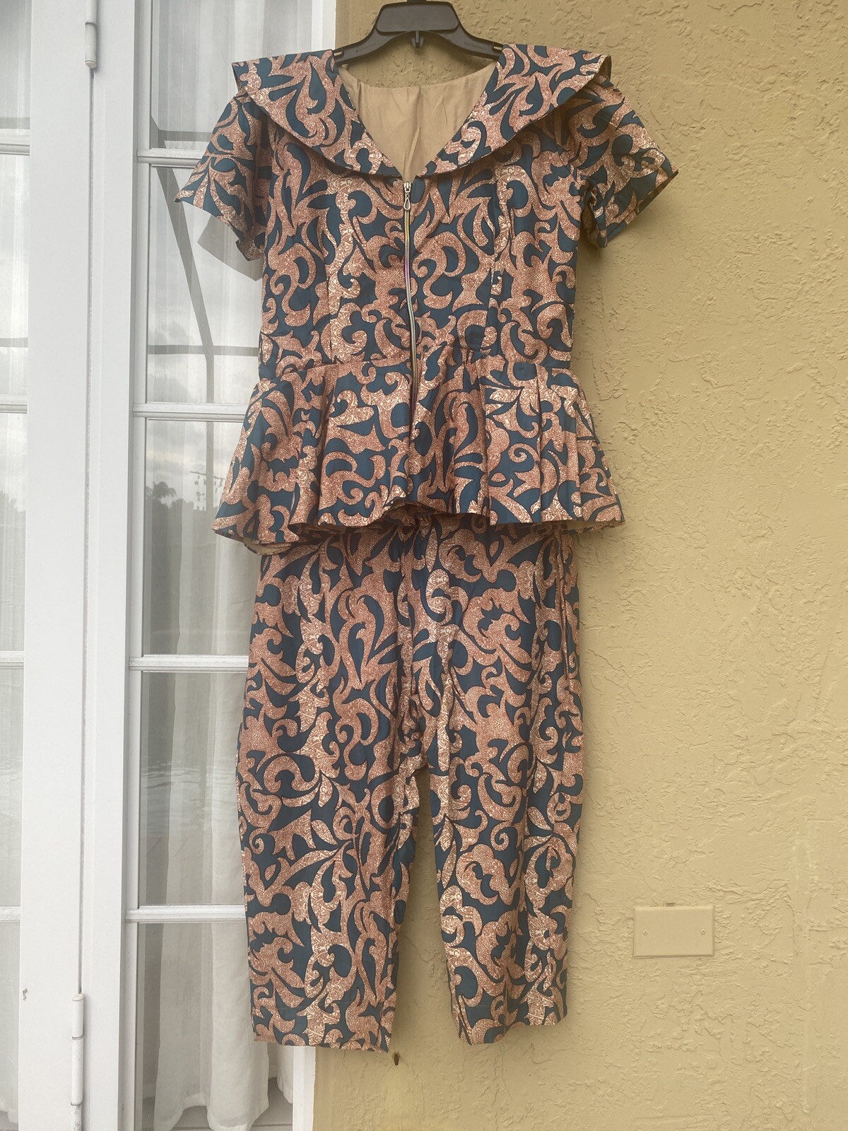 NIGERIAN AFRICAN WAX ANKARA BLOUSE/ TOP & PANT( CULTURAL& ETHNIC CLOTHING) L/XL