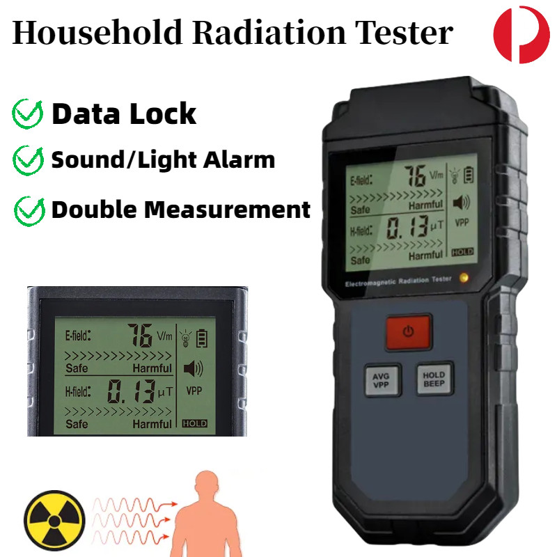 Radiation Tester EMF Meter Electromagnetic Digital Display Magnetic Field Alarm