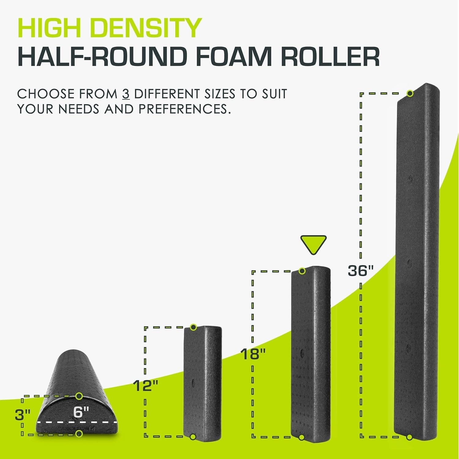 18" Half-Round Foam Roller - Versatile Recovery Tool for All Workouts