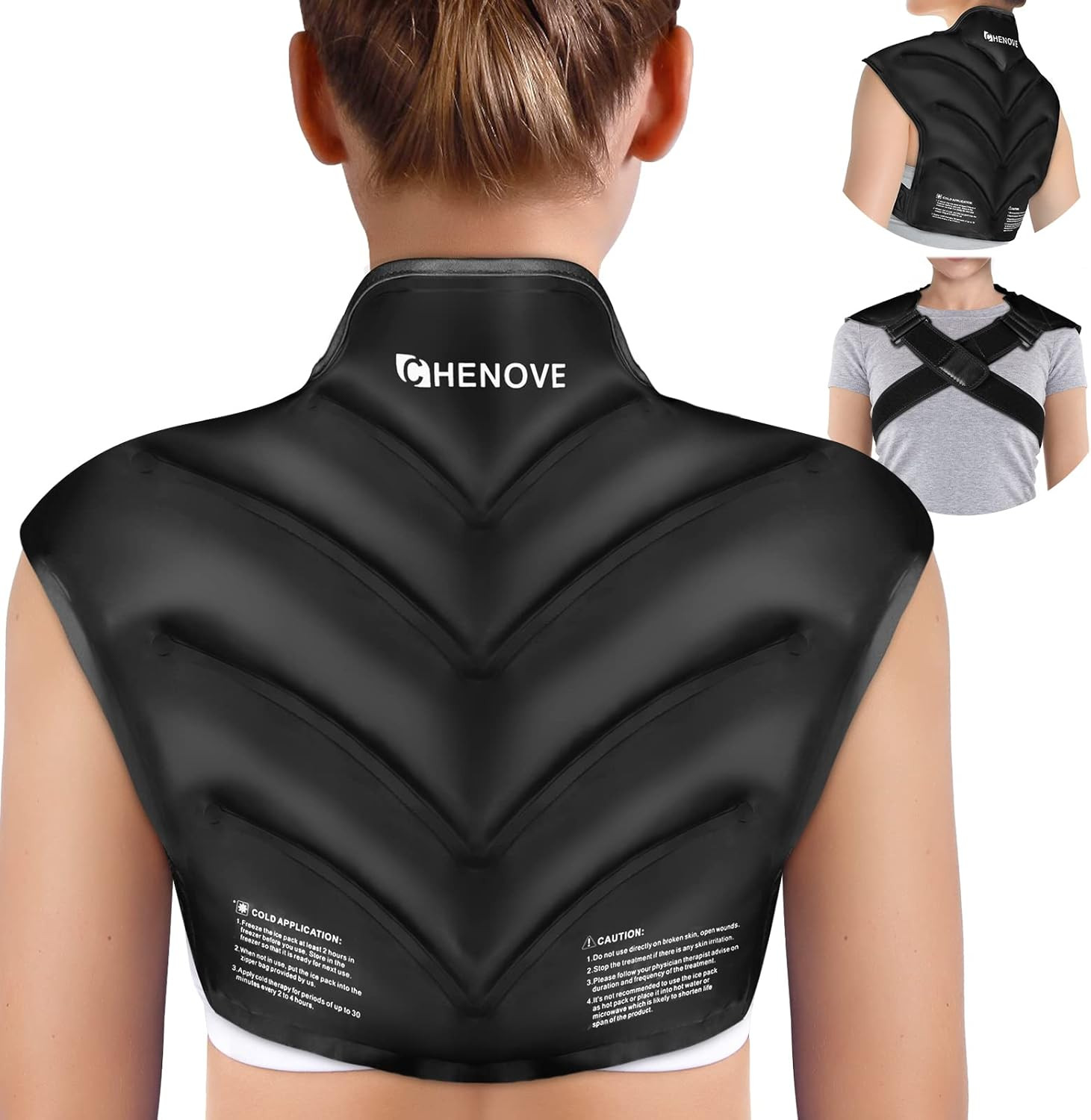 Chenove Ice Pack for Shoulders Upper Back with Strap, Neck and Shoulder Ice Pack