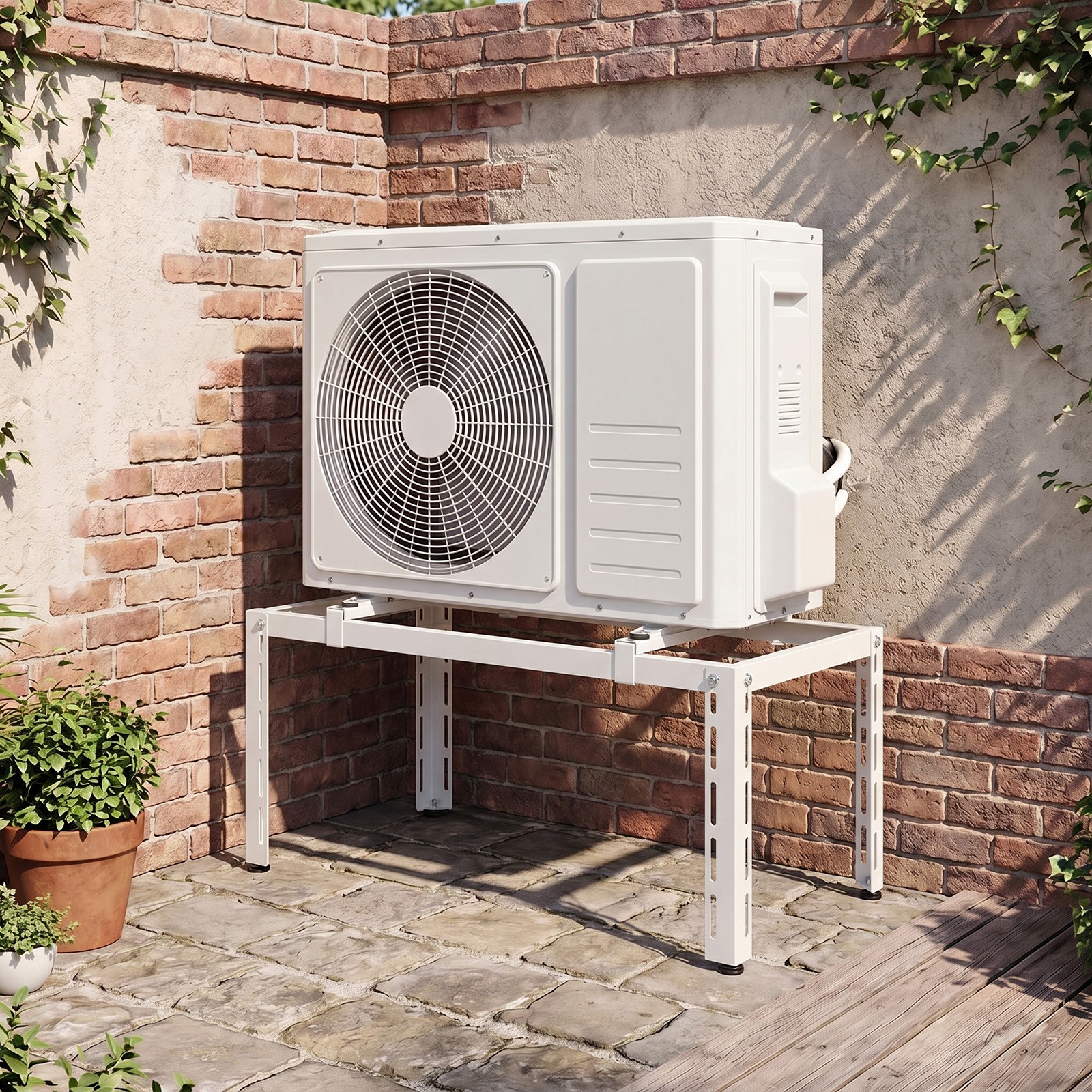 Mini Split Ground Stand with Adjustable Height, Width & Length, Outdoor AC Base