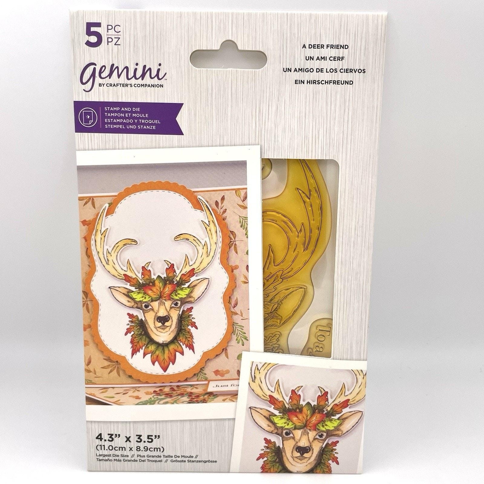 A Deer Friend Stamp and Die Set 5 pcs Fall Leaves  Crafter's Companion GeminiNIP