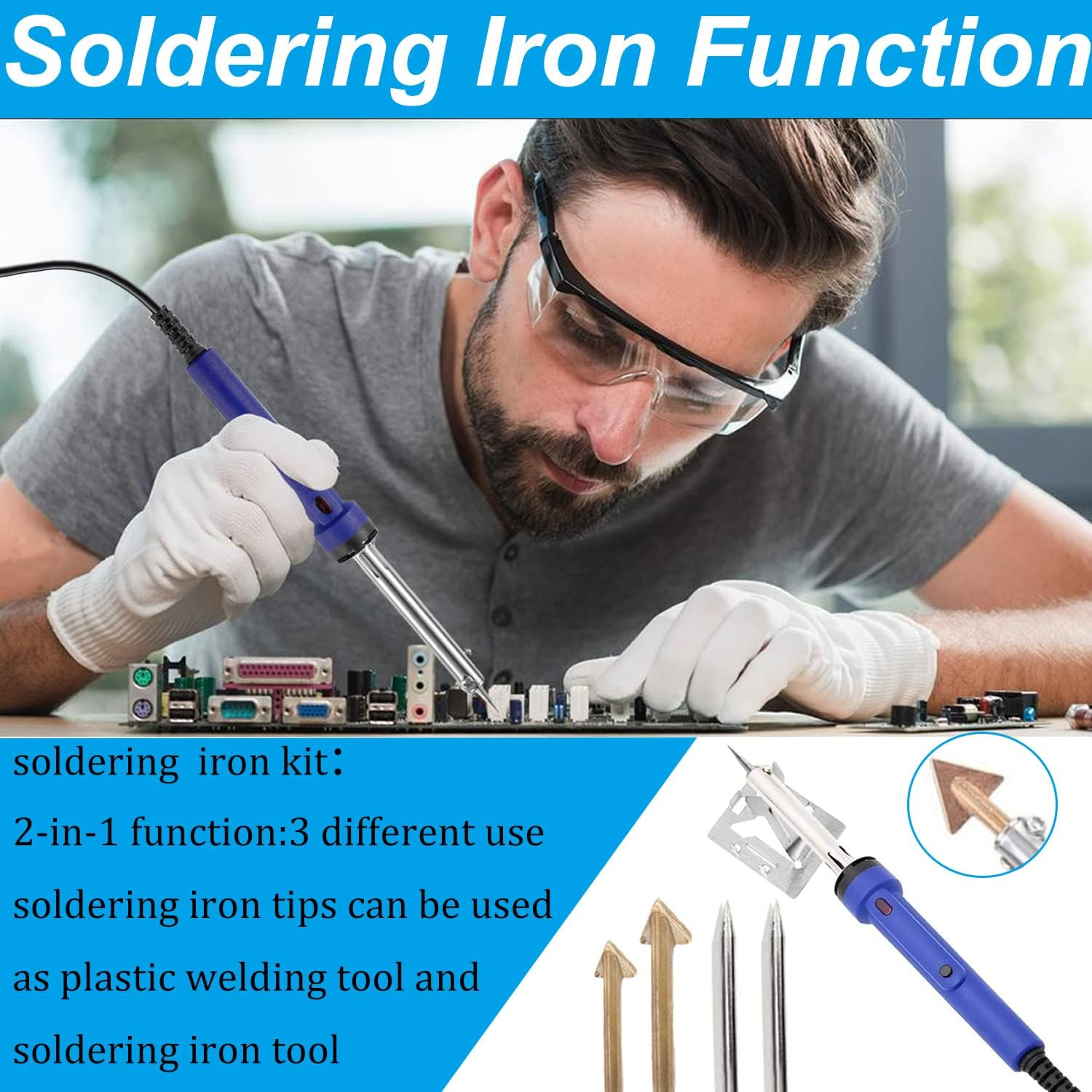 100W Plastic Welding Kit 2 in 1 with 121Pcs Rods | Professional Surface Repair T