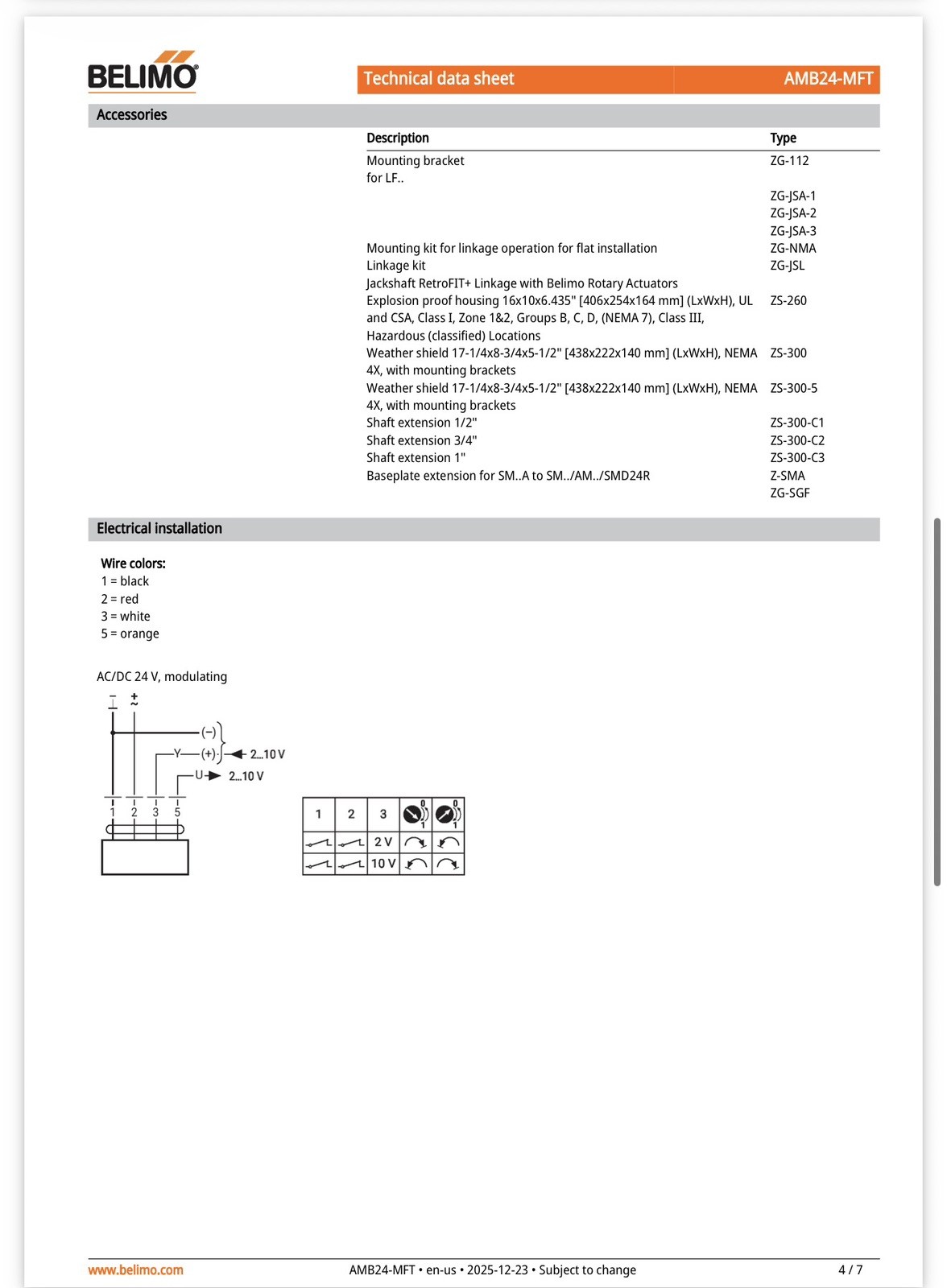 Belimo AMB24-MFT