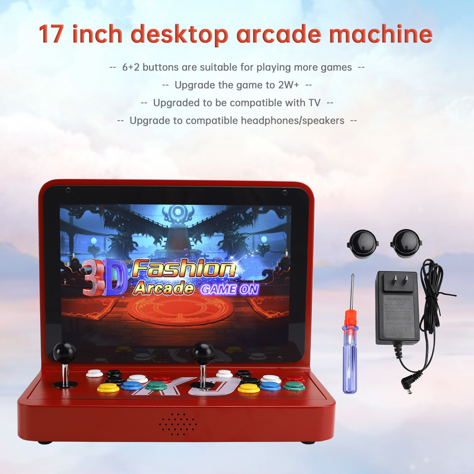 17-inch 23000 Games in 1 Box Arcade Game Console For PC2-4 Players Online Game B
