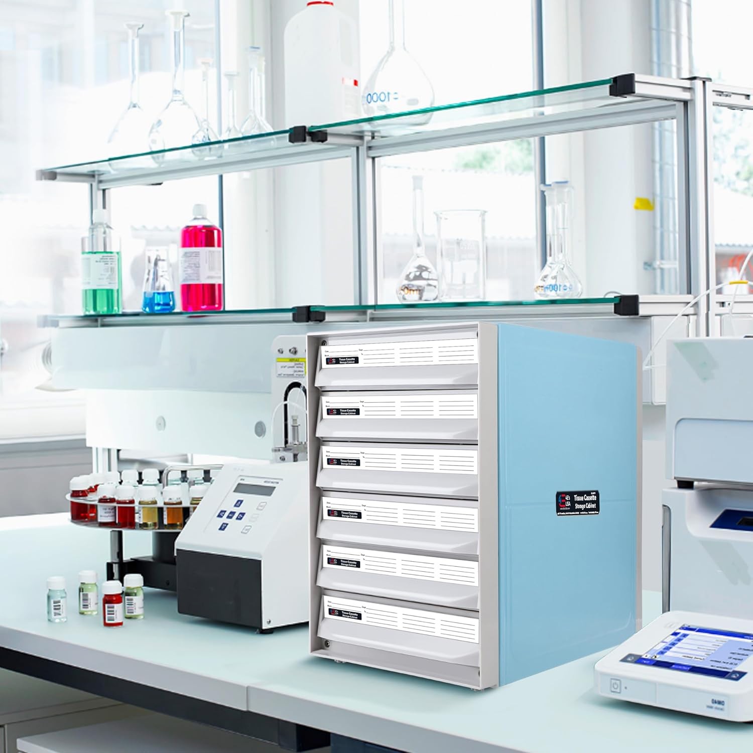 Tissue Cassette Storage Cabinet Lab Tissue Block Storage w/ 6 Drawers Stackable