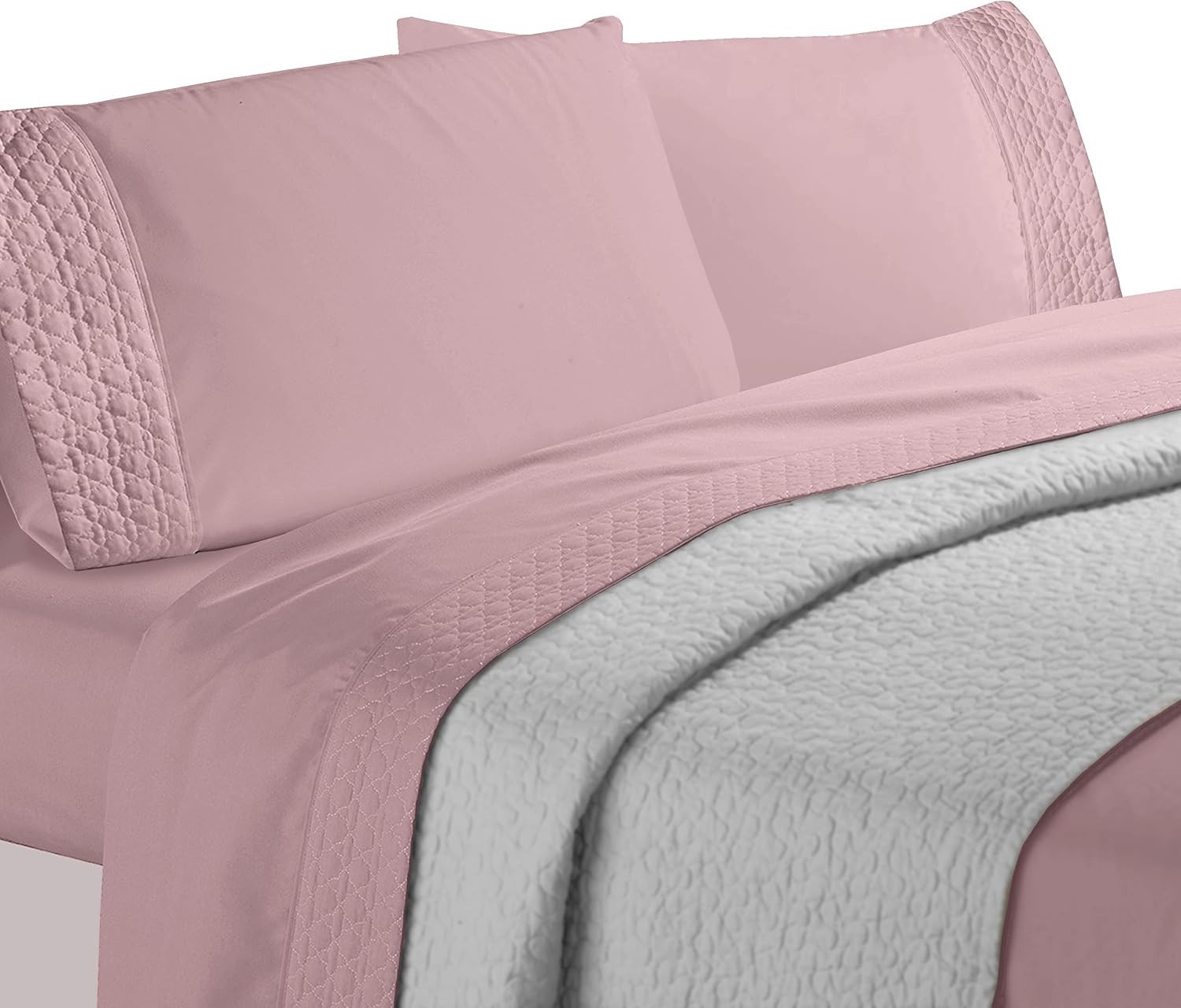 Luxurious 4-Piece Quilted King Sheet Set - 1500 Thread Count, Wrinkle Resistant