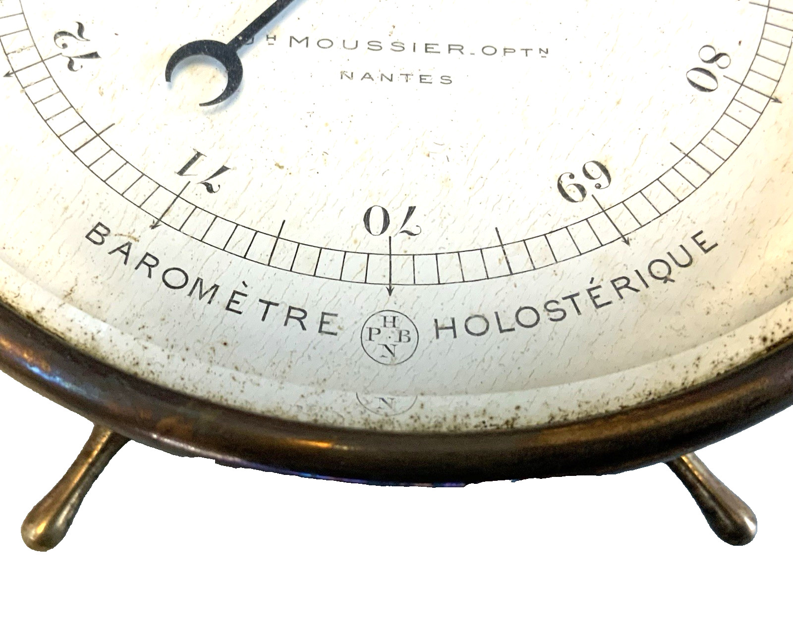 Antique Benchtop Holosteric Barometer 19th Century Brass