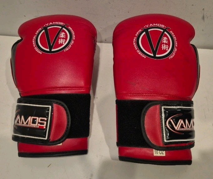 Alex Vamos 16 oz. Fighting Gloves Red MMA Mixed Martial Arts Brazilian Jiu-Jitsu