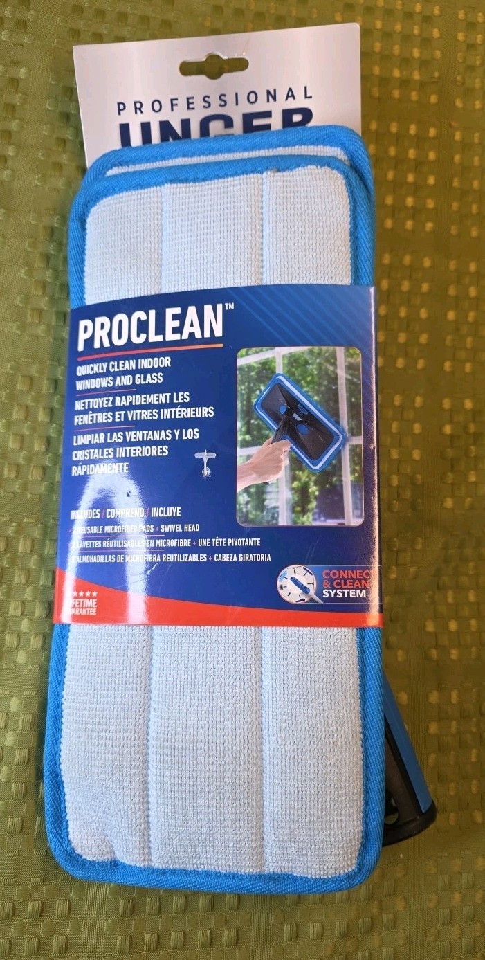 Unger ProClean Indoor Washable Blue Window Cleaning Tools Non-Slip Grip 980300