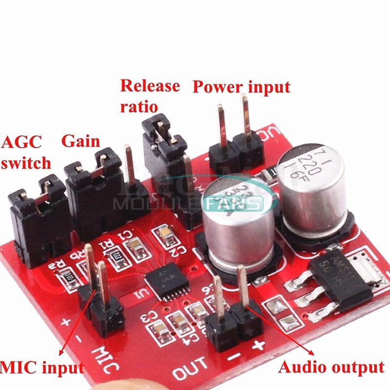 DC 3.6-12V MAX9814 Electret Microphone Amplifier Module AGC Function For Arduino