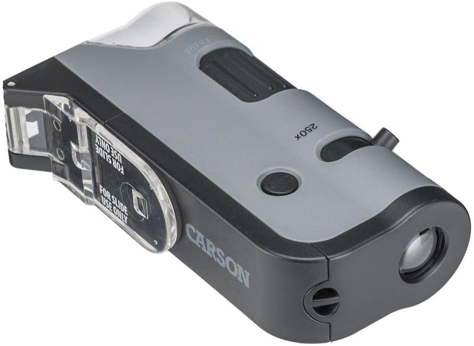 MicroFlip 100x-250x Pocket Microscope with Smartphone Clip for STEM Learning