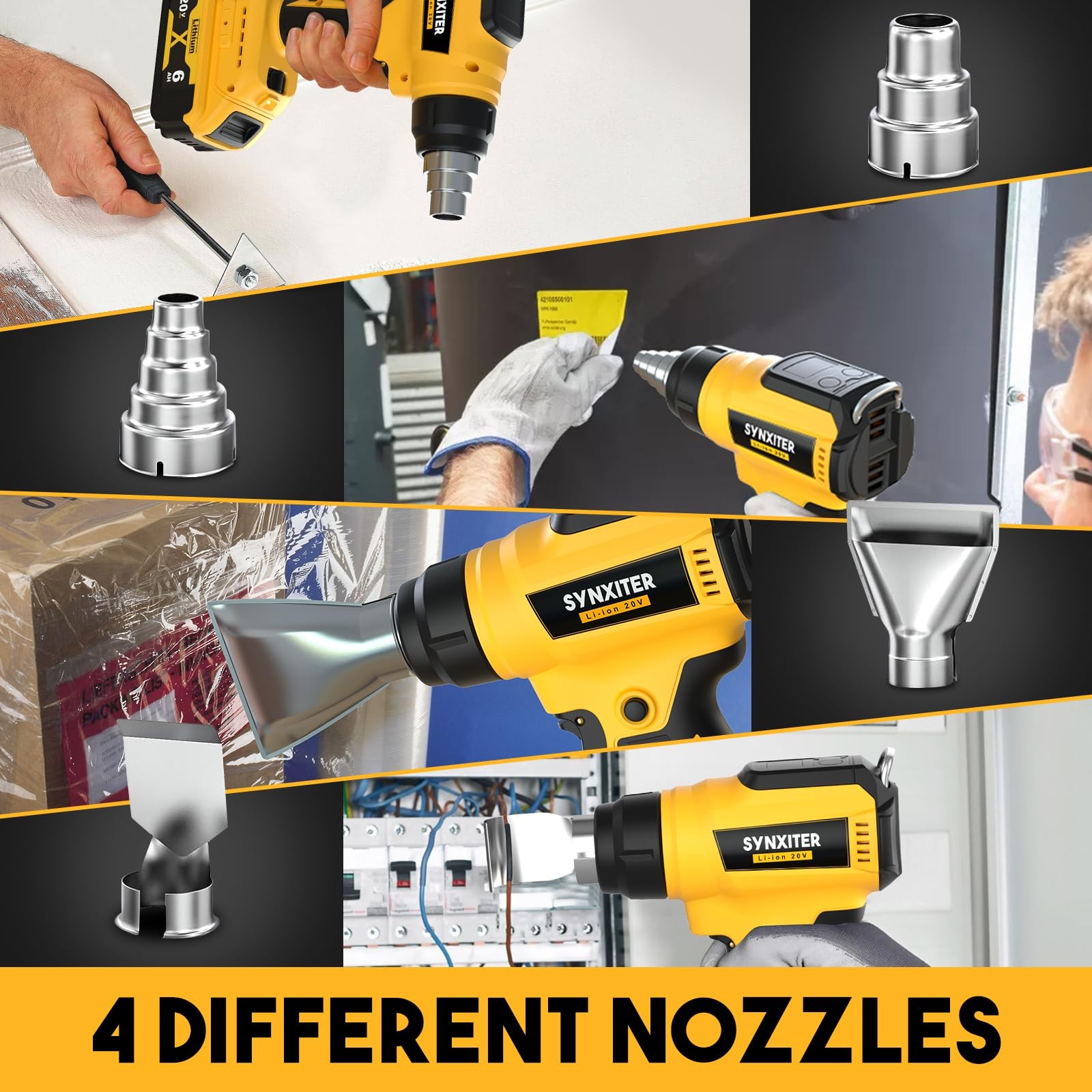 Cordless Heat Gun for Dewalt 20V Battery, 350W,LED Light,Fast Heating Solderi...