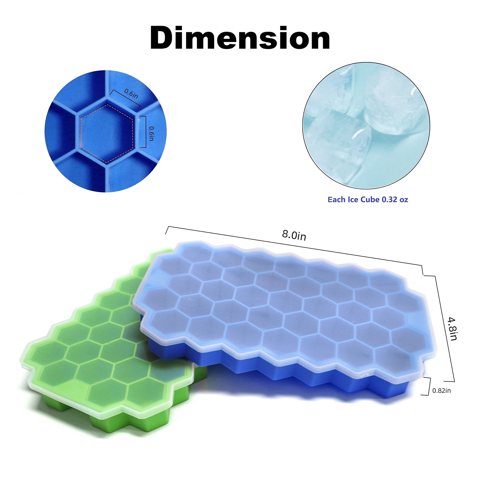 Ice Cube Trays for Freezer with Lid, Silicone Ice Cube Tray Ice Maker, 3 Packs