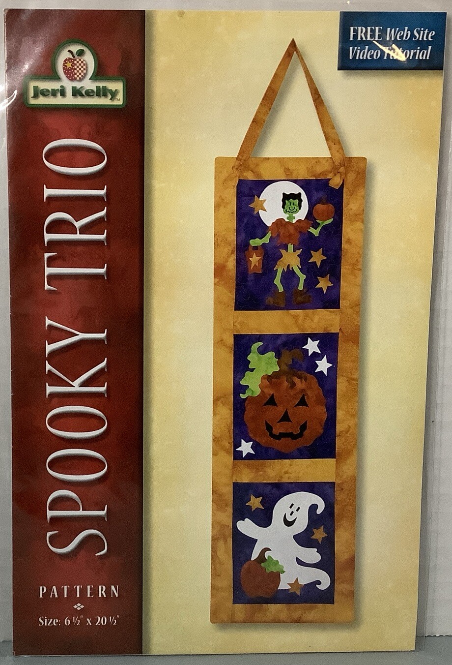 JERI KELLY Quilted Wall Banner Pattern - SPOOKY TRIO - 6.5" x 20.5"