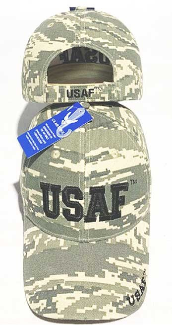 United States Air Force Logo Camo Hat U.S.A.F. LETTERS HAT LICENSED