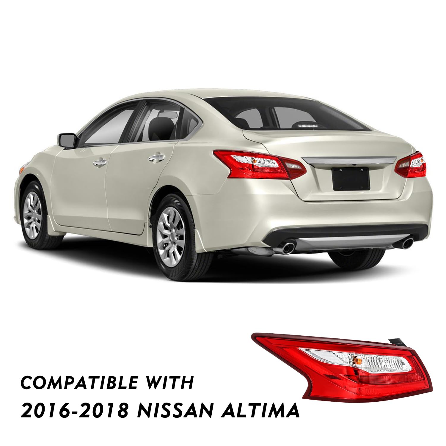 Altima Tail Light Assembly 2016-2018 Brake Light Bulbs Included Driver Left Side