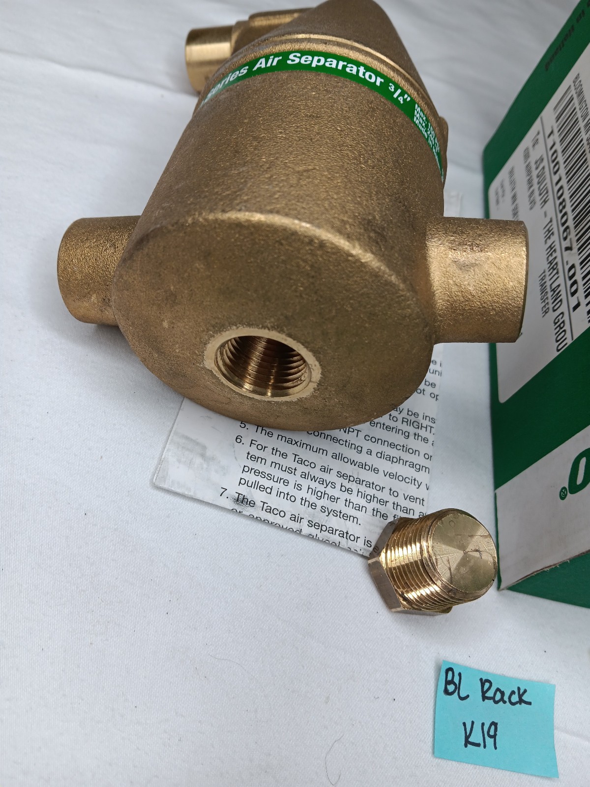 Taco 49-075C-2 Air Separator, 150Psi,240,Automatic
