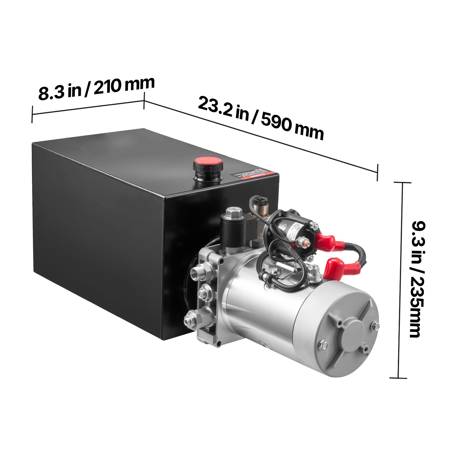 Uimoso 15 Quart Hydraulic Pump Single Acting DC 12V Dump Trailer Power Unit Pack