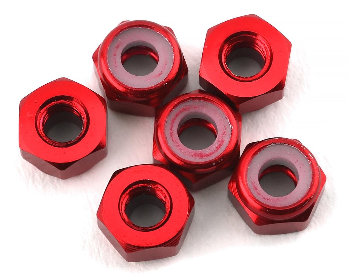 175RC Lightweight Aluminum M3 Lock Nuts (Red) (6) [175-17513]