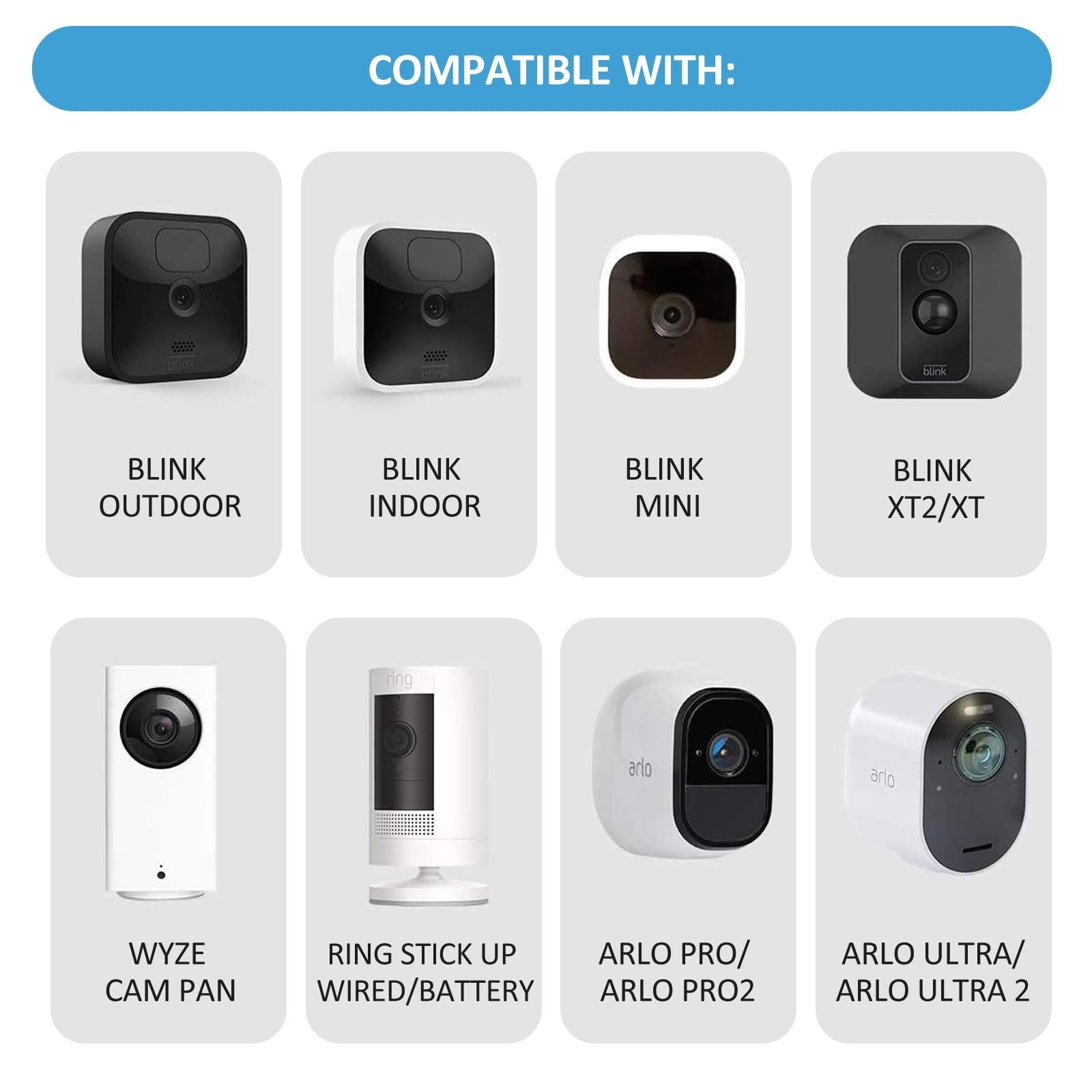 Blink Outdoor Camera Mount - 360° Adjustable Wall Mount Bracket (3 Pack)