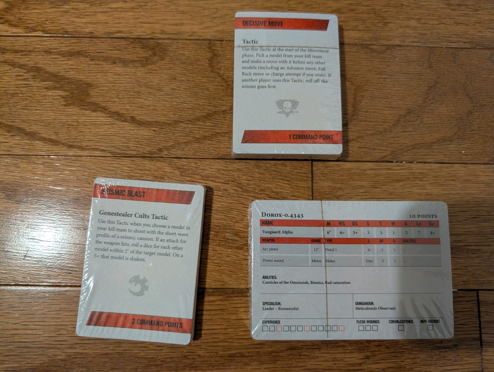 Warhammer Kill Team 2018 Datasheet & Tactic Cards