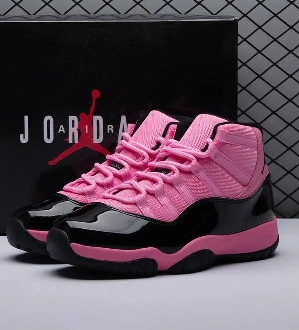WOMEN Jordan 11 Retro Pink and Black NEW Size US 5.5, 10.5, 11