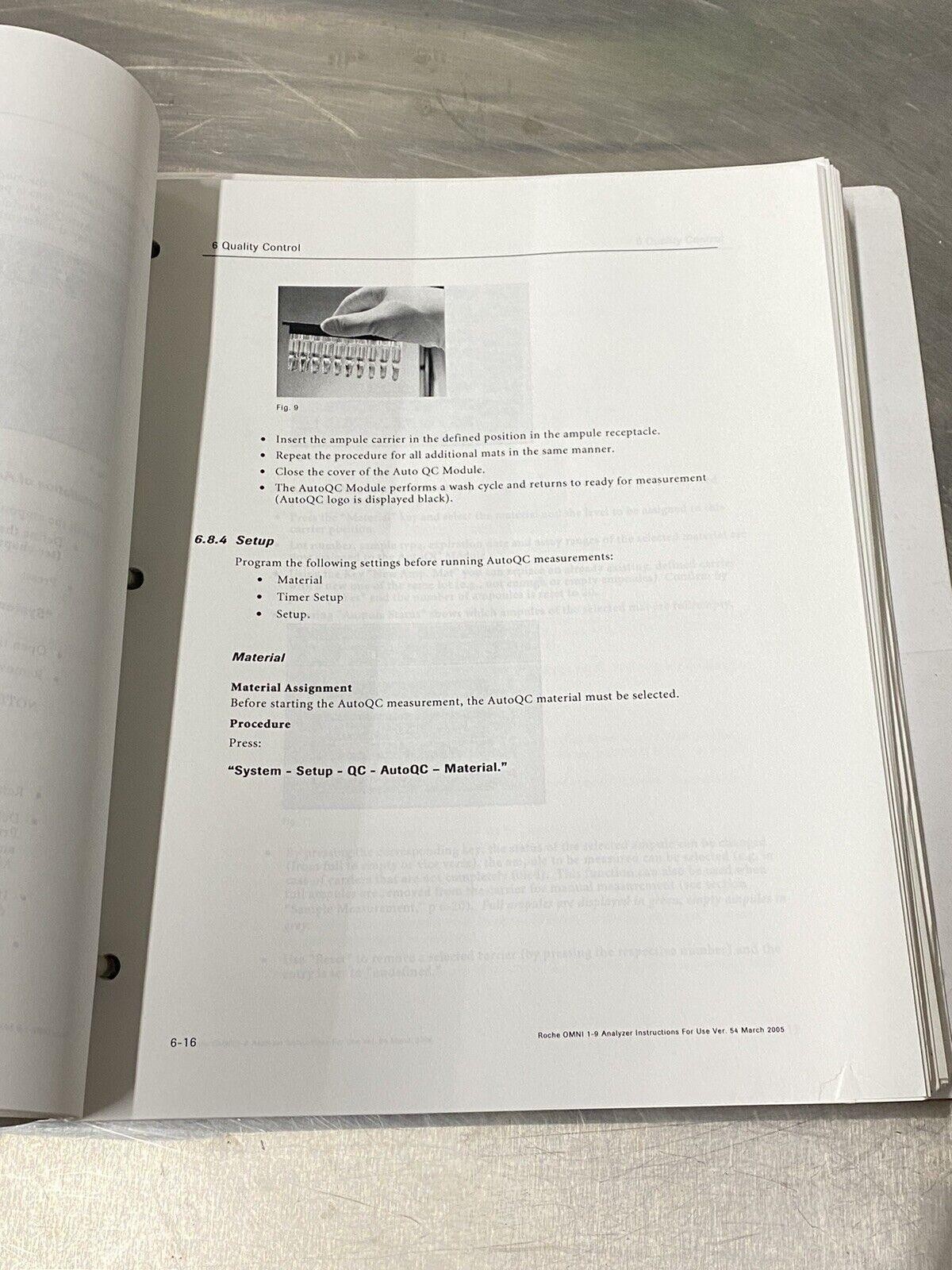 Roche Omni 1-9 Blood Gas Analyzer - Users Guide / Instruction Manual
