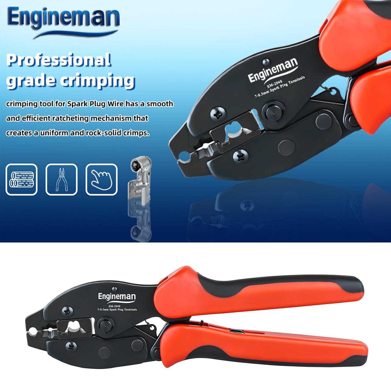 Spark Plug Wire Crimping Tool Kit EM 2048 Crimp Pliers Spark Plug Stripping