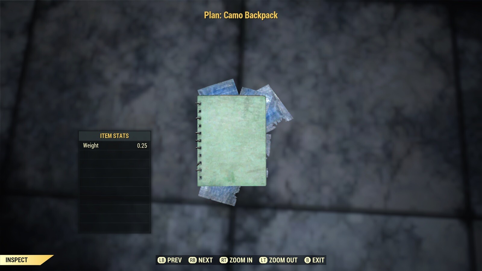 (Xbox) Camo Backpack Plan - Rare Plan