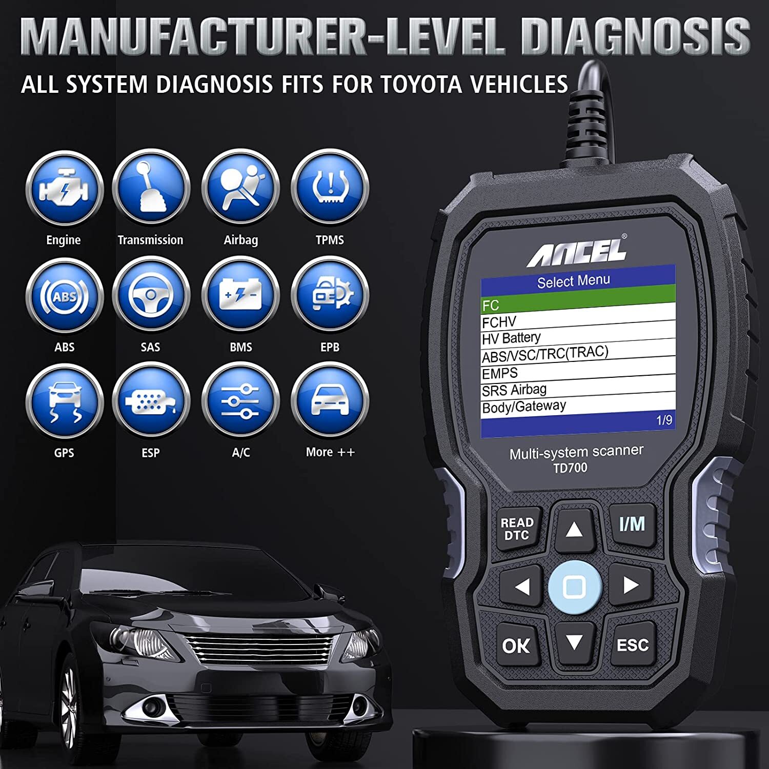 All System OBD2 Scanner Diagnostic Tool For CAMRY LEXUS COROLLA Car Code Reader