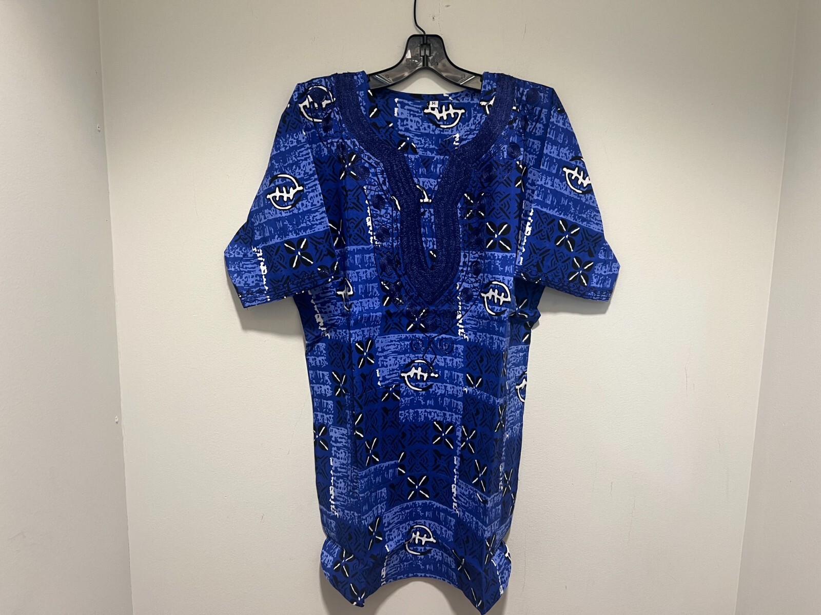 African clothing for men-Dashiki M-5X Blue