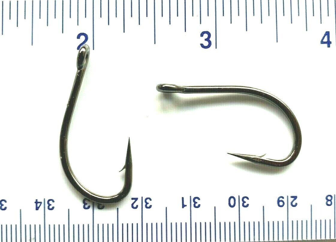 100 GT 2X Black Nickel Flyliner Live Bait Fish Fishing Hooks size 2/0 -100 hooks