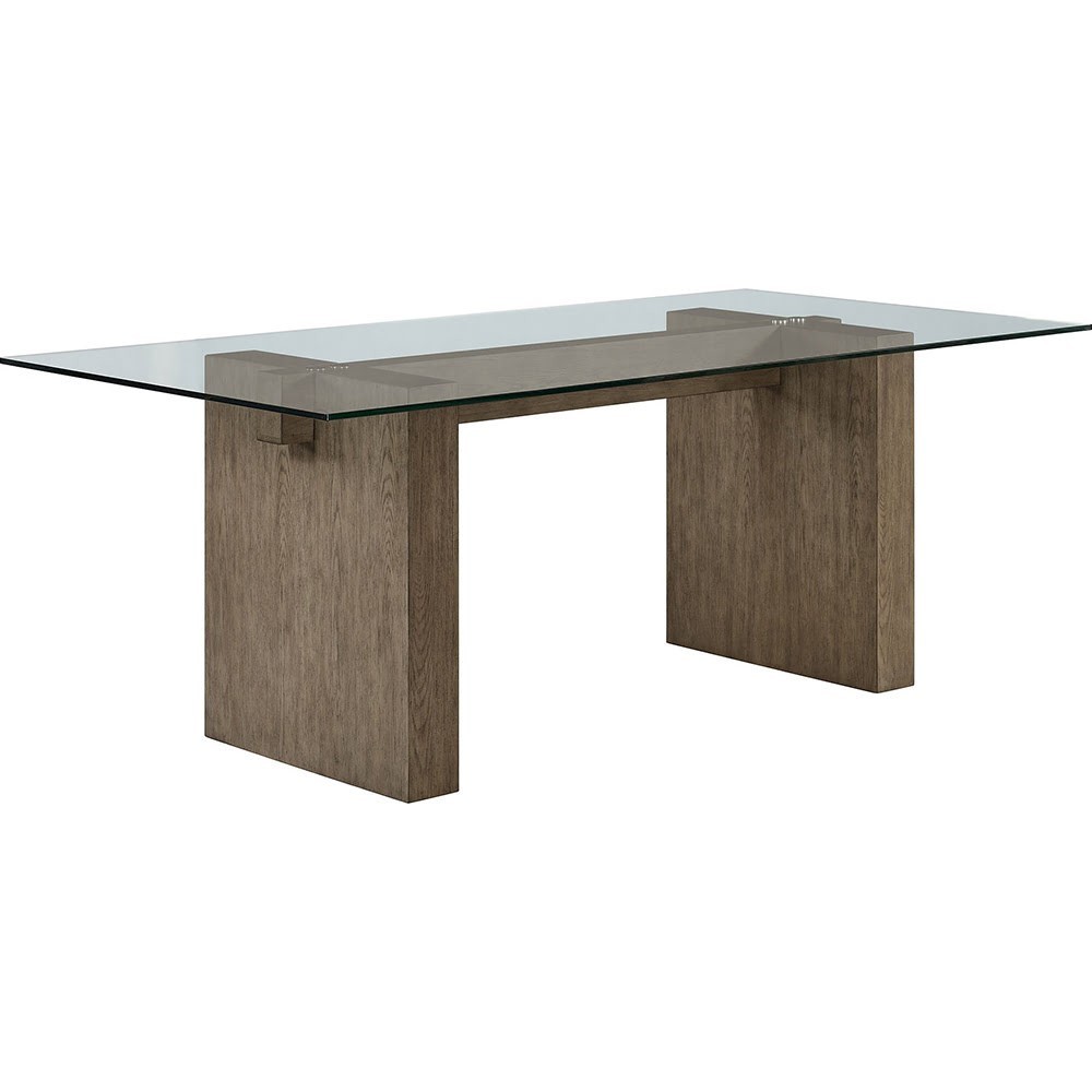 Elements Conner Dining Table Base Oak Double Pedestal Base D-10560-5-DTB