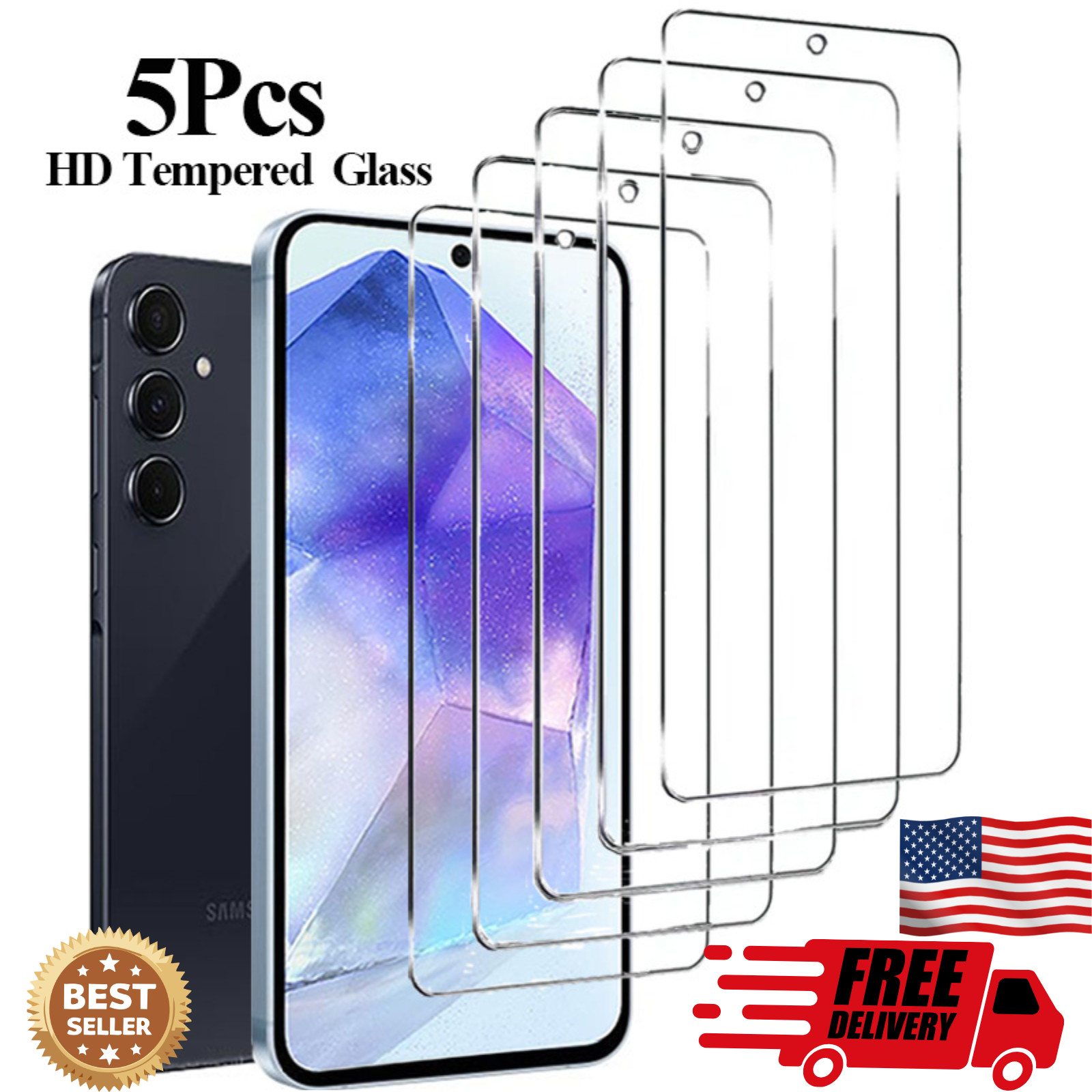 HD Tempered Glass Screen Protector for Samsung Galaxy S21 S22 S23 S24 S25 S26 Ul