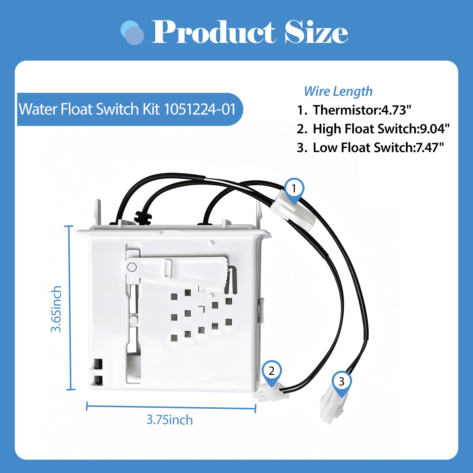 Replacement Water Float Switch Kit 1051224-01 For Ice-O-Matic Ice Machine