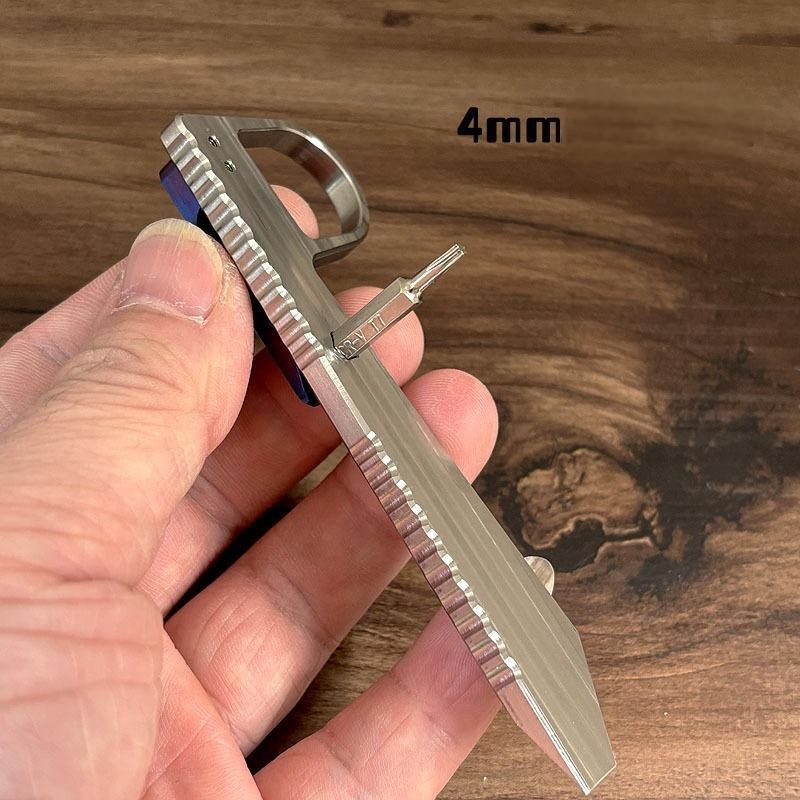 EDC Titanium Pry Bar Crowbar Wrench with Pocket Clip Outdoor Camping Multi Tools