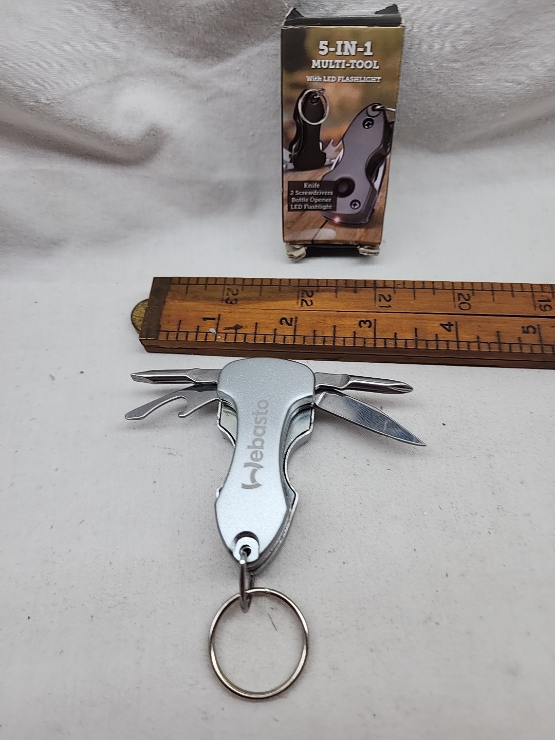 Webasto Mini Multi Tool Pocket Knife W LED Flashlight In Box