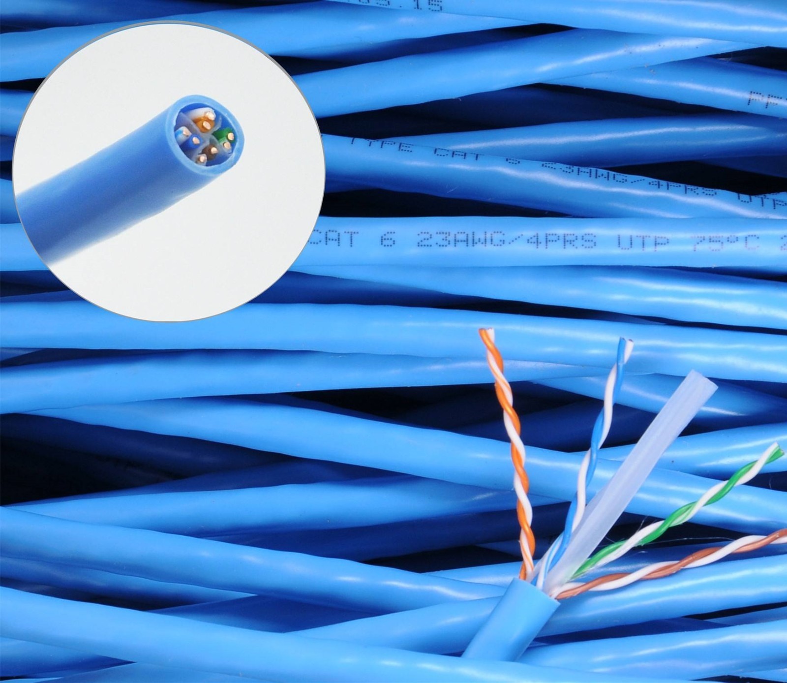 2 X 200' total 400 FT CAT6 23 AWG Ethernet Network Cable Cord Solid UTP open box