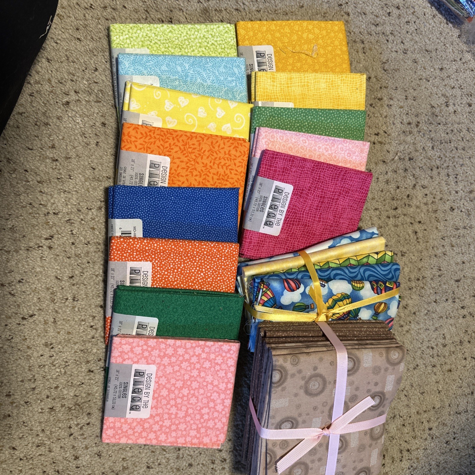 Fabric Lot, Mostly Fat Quarters, Some Small Squares
