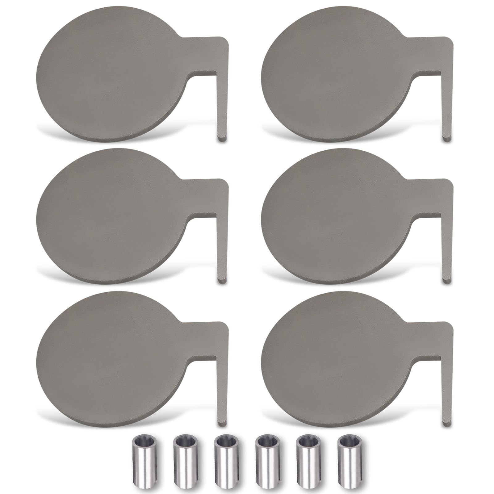 6Pcs AR500 Dueling Diameter: 6 Inches, Thickness: 3/8", Grey