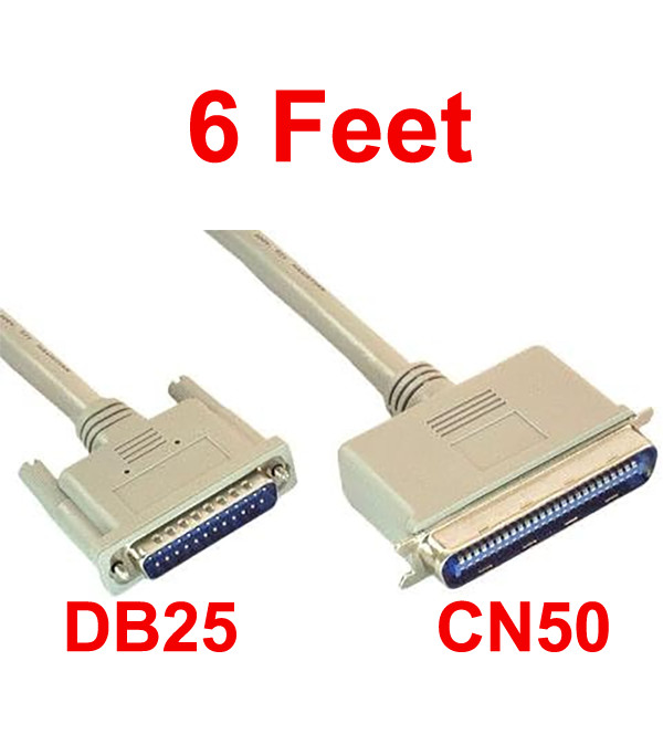 6FT DB25 Male to CN50 Male SCSI 50-Conductors Cable (SCSI DB25M / CN50M Cable)