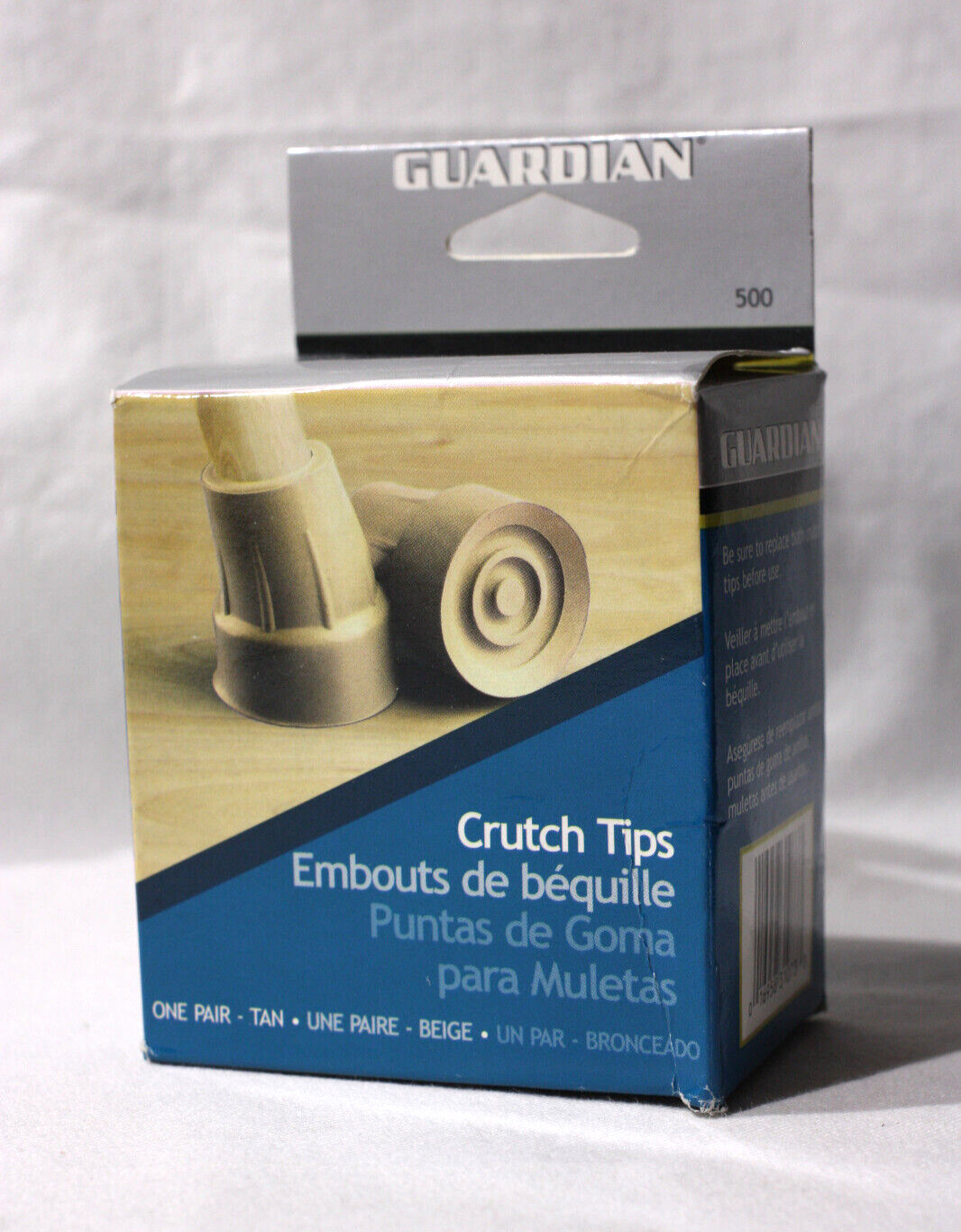 **NEW** Guardian One Pair Heavy Duty Molded Rubber Crutch Tips - Tan