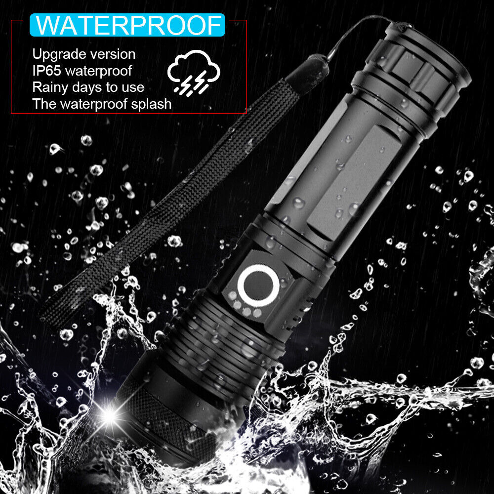 Super-Bright 90000LM LED Tactical Flashlight With Rechargeable Battery