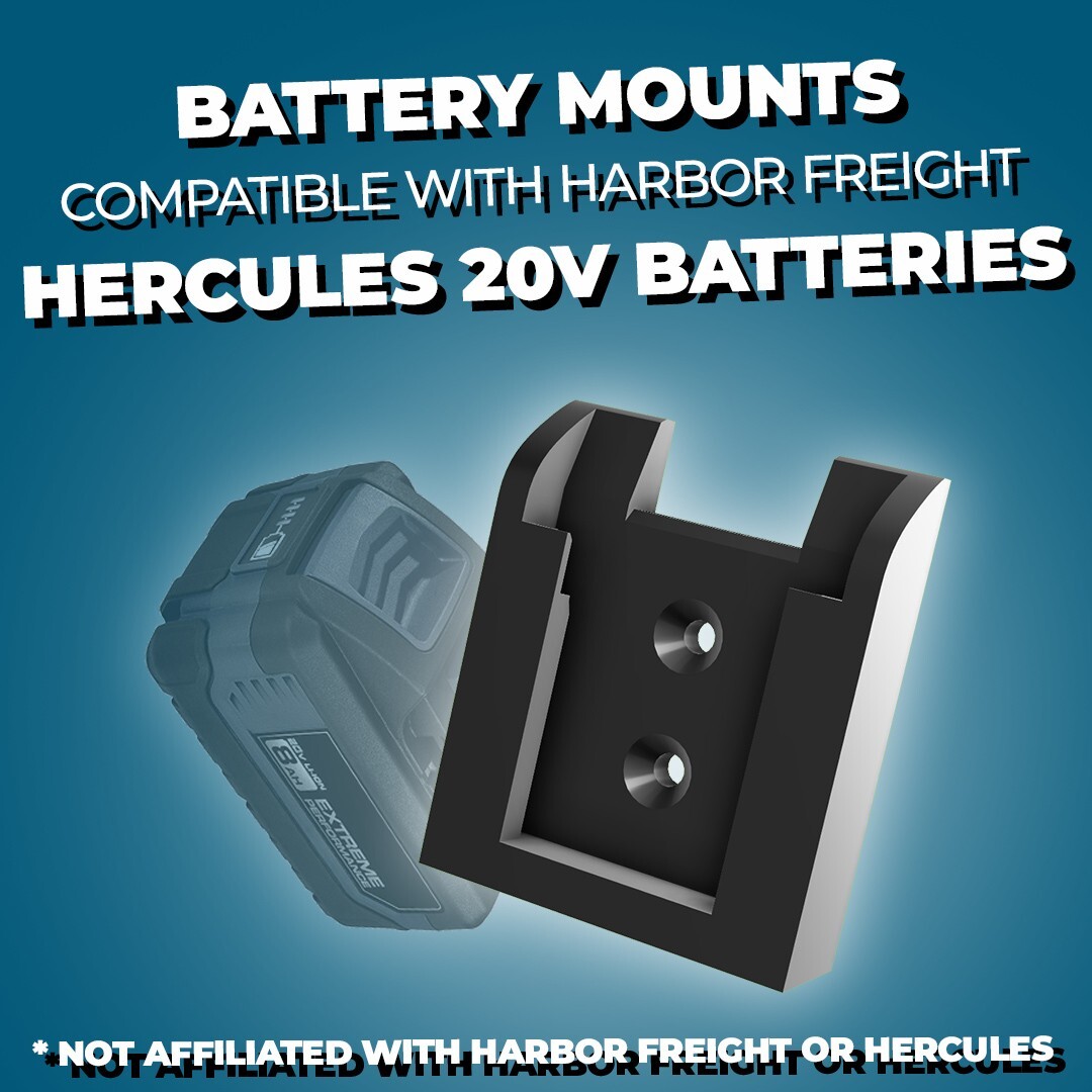 5 pack - Hercules 20V Battery Wall Mount - Black - Free shipping -HIGH QUALITY